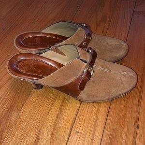 Cole Haan Womens Heels Brown Leather Closed Toed